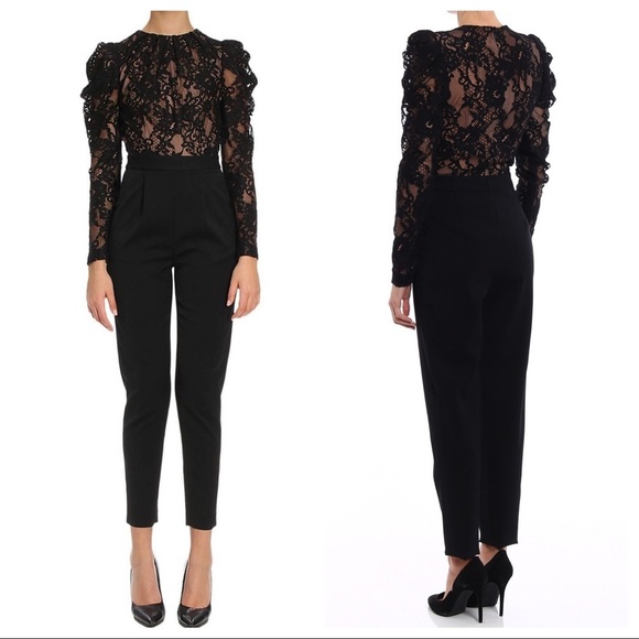 Michael Kors Victorian Floral Lace Puff Sleeve Jumpsuit - Picture 11 of 16